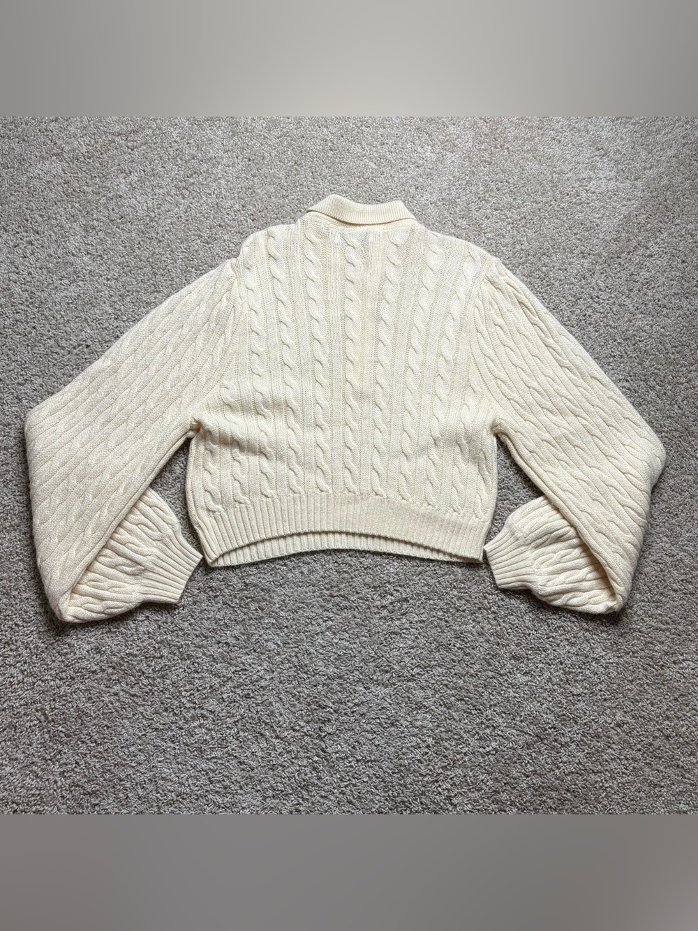 Ronny Kobo Cable Knit Sweater With Rhinestone Buttons - Picture 2 of 5